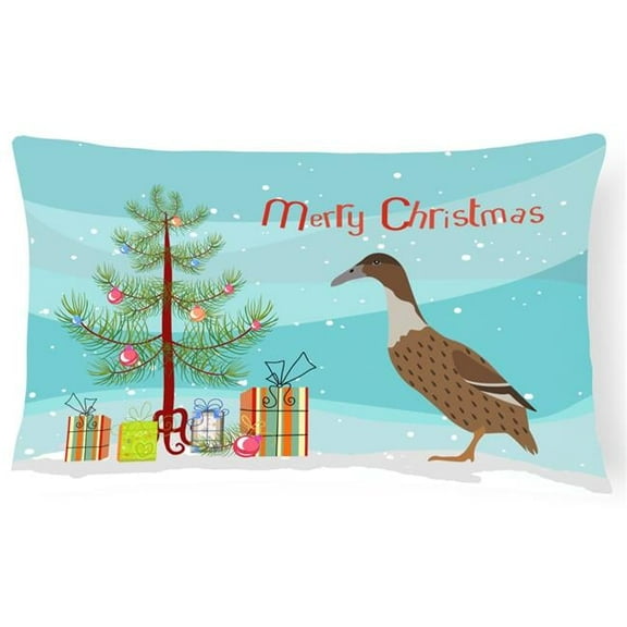 Carolines Treasures BB9228PW1216 Dutch Hook Bill Duck Christmas Canvas Fabric Decorative Pillow, Teal, 12H x16W,