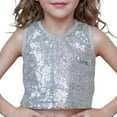 thumbnail image 3 of JIAYUE Tops For Young Girls Carnival Tank Sequins Sleeveless Crew Neck Crop Jazz Dance Stretch Vest For Toddler Breathable Top, 3 of 3