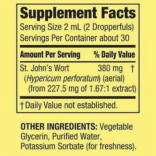 (3 pack) Spring Valley St. John's Wort Vegetarian Herbal Supplement Liquid Extract, 380 mg, 2 fl oz