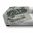 thumbnail image 3 of Motorcycle Soft Flannel Fleece Throw Blanket, Cruiser Bike Sketch with Hand Lettering Racers Words, Cozy Plush for Indoor and Outdoor Use, 60" x 80", Sage Green Green, by Ambesonne, 3 of 6