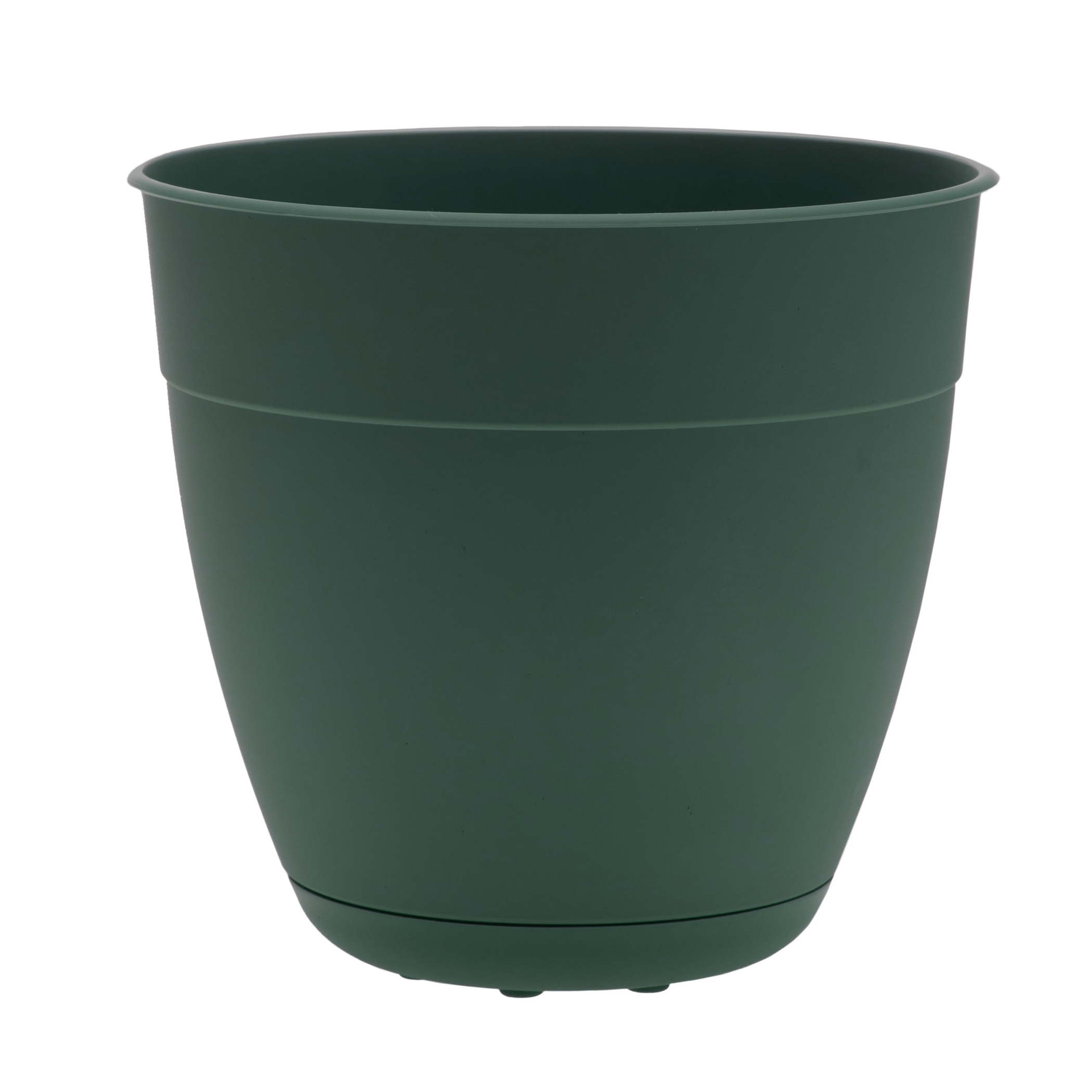 Bloem Dayton 16" Plastic Planter - 100% Recycled Plastic Indoor/Outdoor Garden Pot with Drainage Holes & Saucer Tray, Turtle Green