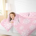 thumbnail image 4 of Manfei Girls Snowflakes Bedding Comforter Set, Pink White Twin Comforter Sets, Winter Festival Bedding Set, Luxury Bedroom Decor, Reversible 2 Pieces, 4 of 8