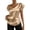 03# Khaki, variant on Women's Cotton Tops Ihhxva V-Neck Satin Blouse with Side Drawstring Ruffle Sleeve Top Flowy Casual Summer Office Party S-2XL