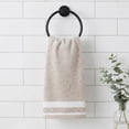 thumbnail image 2 of REGALWOVEN 2 Pack Pure Cotton Hand Towels with Textured Stripe Border, Soft Absorbent Quick Drying Decorative Towel Set for Bathroom Camel 29" x 13", 2 of 7