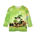 thumbnail image 4 of Tauxra Chandail de la Saint-Patrick pour Adultes, Chandail à Col Rond Imprimé à Manches 3/4, T-Shirt Décontracté à Manches Longues avec Graphique de Trèfle pour Activités Festives, 4 of 6
