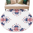 thumbnail image 2 of Independence Day Washable Round Area Rug 7 ft, American Flag Farmhouse, Soft Non Slip Rugs Stain Repellent Indoor Felt Carpet for Living Dining Room Bedroom Home Office, 2 of 9