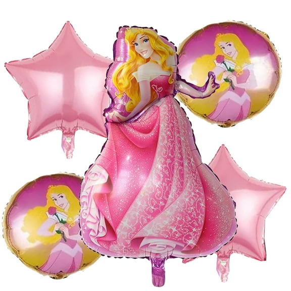 5PCS Princess Sleeping Beauty Balloons Kids Birthday Balloon Baby Shower Princess Themed Party Decorations