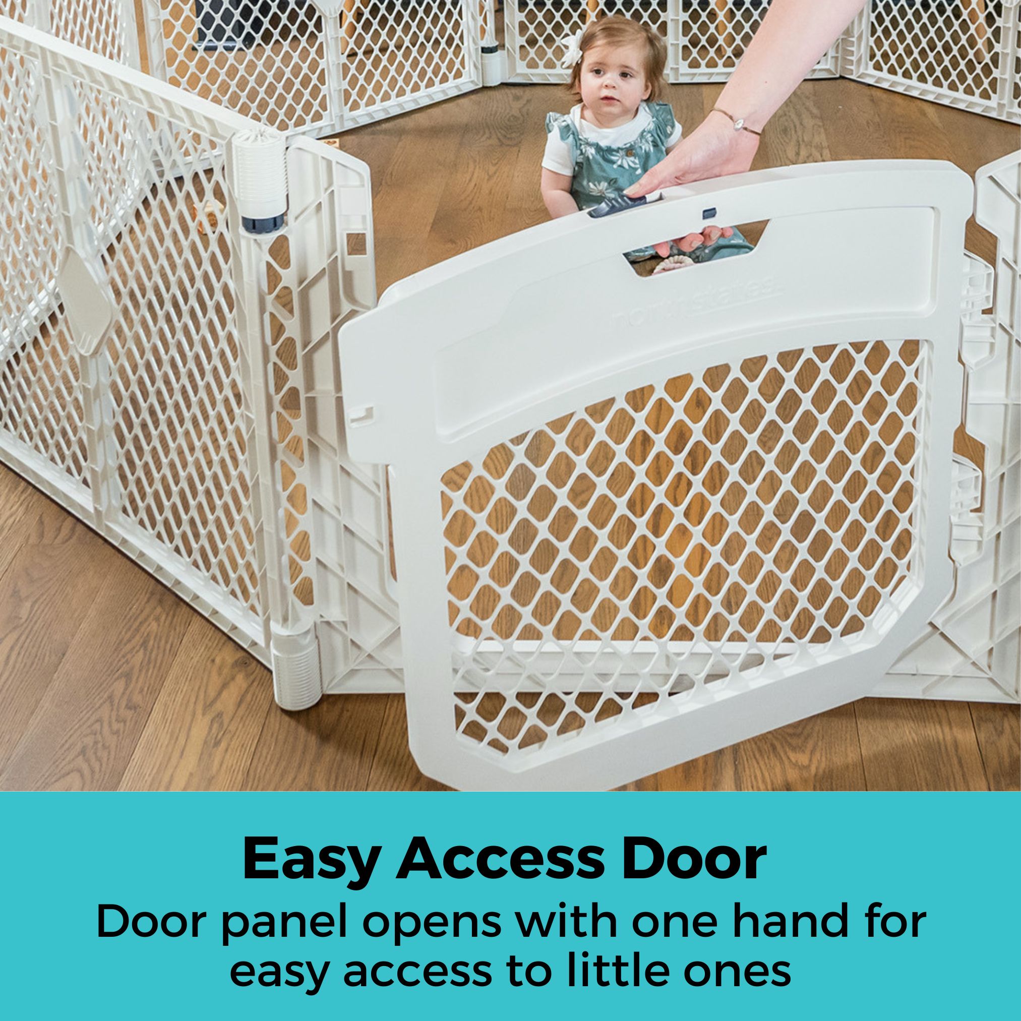 Toddleroo Superyard Ultimate 8-Panel Play Yard, Ivory photo 2