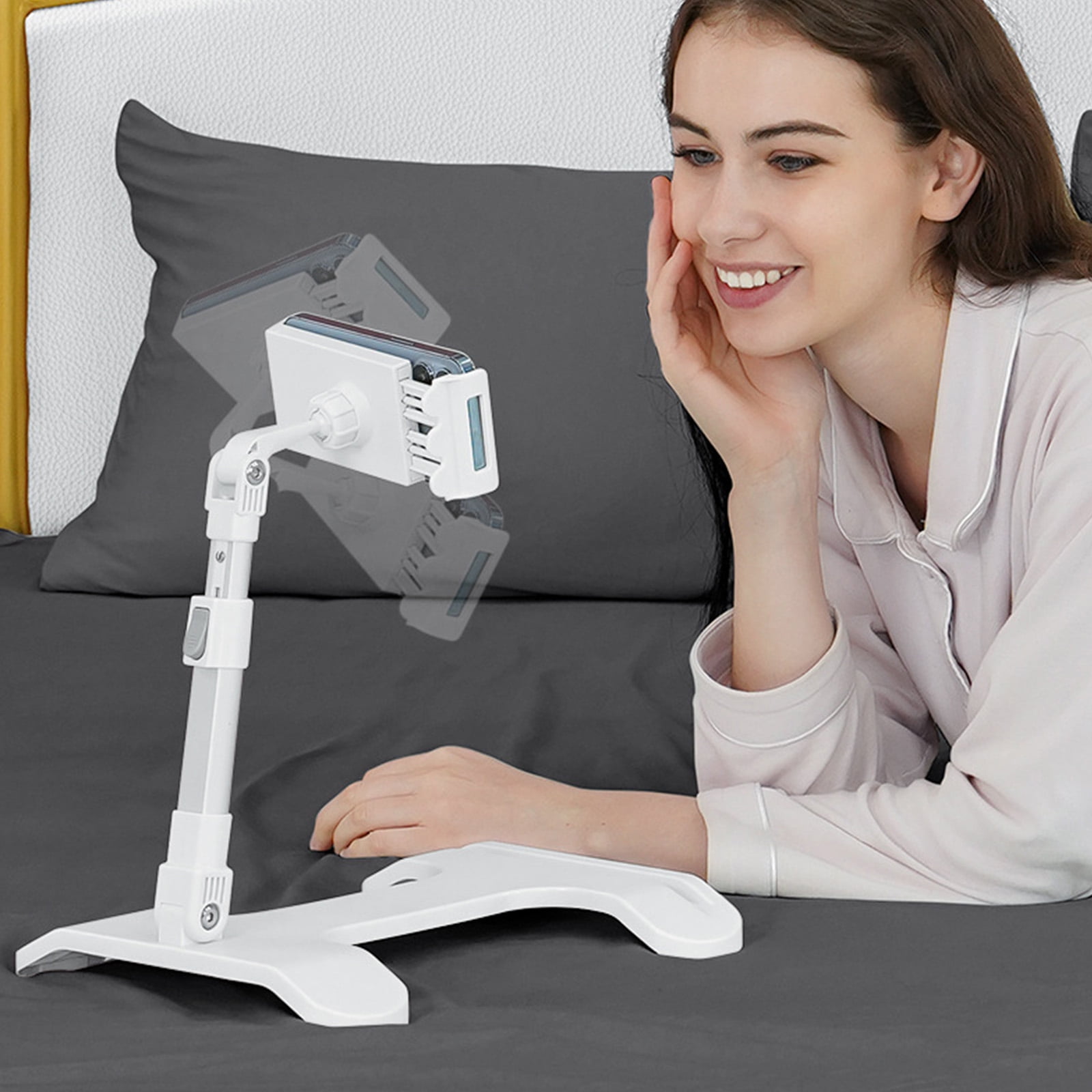 Adjustable Sturdy Phone Stand Rack Holder for 4 to 12 Inch Tablets and Phones Including All Brands Bed Sofa Desk Support