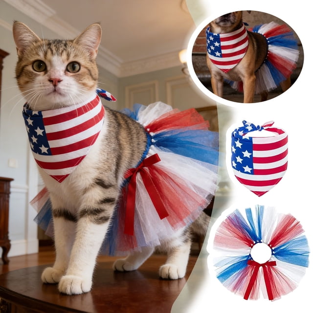 Festive Independence Day Pet Patriotic Holiday Apparel For Dogs And Cats Comfortable Lightweight Outfit