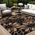 thumbnail image 5 of KUETH 5'x8' Outdoor Rug Waterproof Plastic Reversible Floral Patio Camping Outside Carpet,Black Brown, 5 of 8