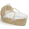Natural Hooded Moses Basket in White Baby Furniture, Basket should always be placed on a firm, flat surface By Badger Basket