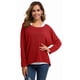 thumbnail image 4 of Jersey holgado extragrande UGET de punto rojo para mujer, 4 of 5