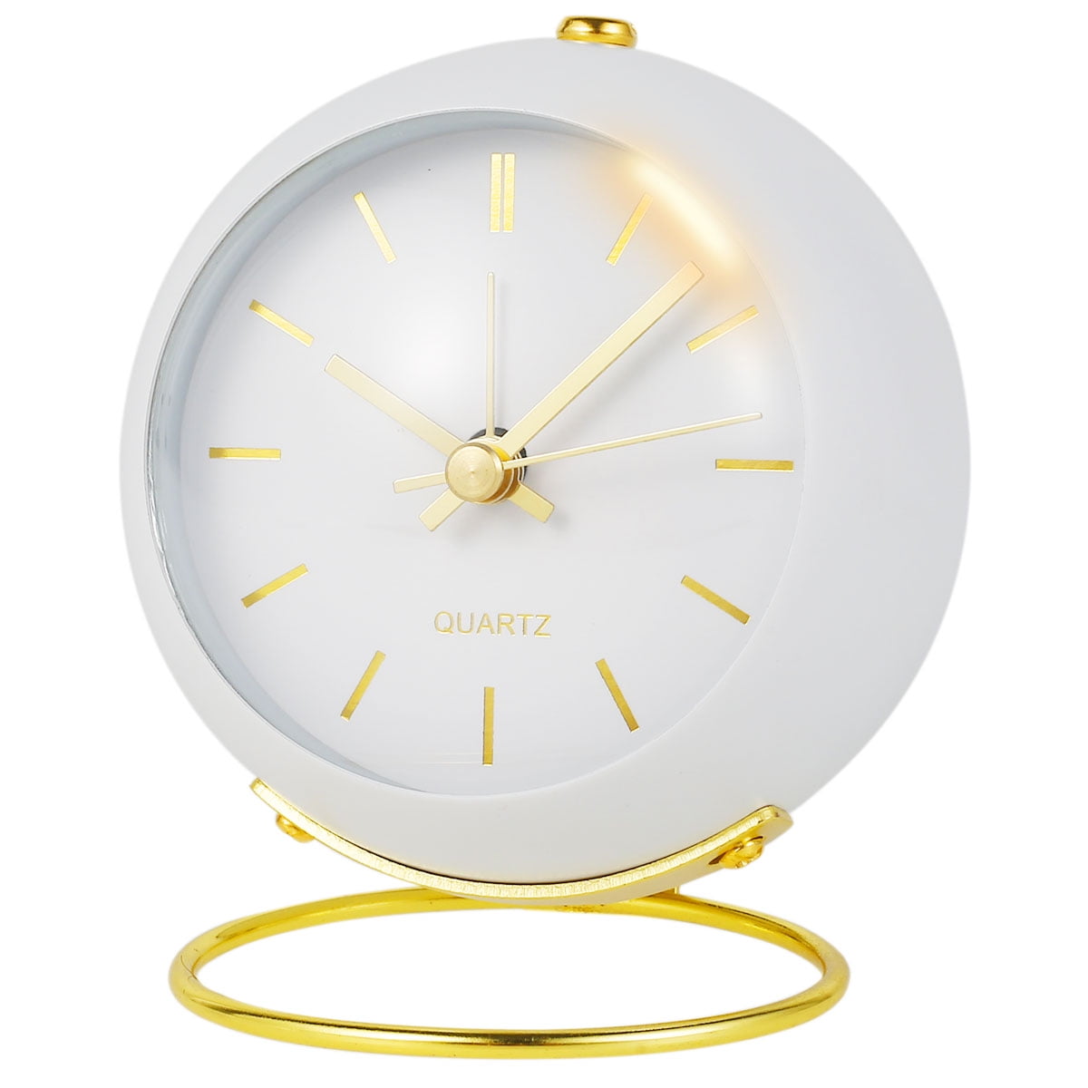 NKTIER Small Table Clocks,Classic NonTicking Tabletop Alarm Clock