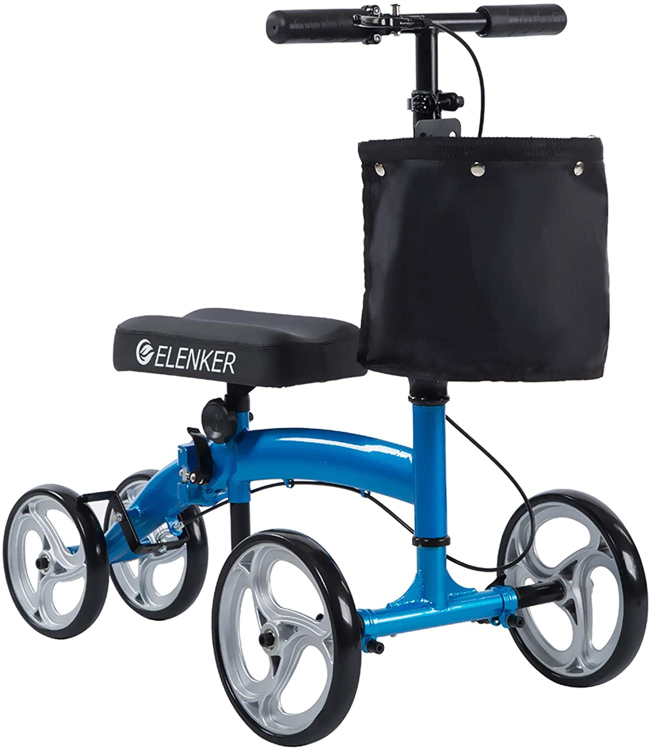 ELENKER Lightweight Foldable Knee Scooter Crutches Alternative Blue