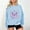 #02 Light Blue, variant on HOOJT Women's Crewneck Sweatshirts Fall Long Sleeve Shirts Halloween Printed Hoodless Sweatshirts Funny Novelty Pumpkin Print Loose Pullover Top Halloween Costumes