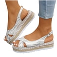 thumbnail image 4 of Womens Dress Sandals, Xunlbb Women's Fashion Casual Summer New Beach Fish Mouth Thick Bottom Sandals(Beige,Size:36), 4 of 9