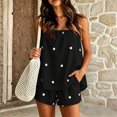 thumbnail image 2 of Vdoaml Women 2 Piece Matching Set Ladies Strapless Tube Top Shorts Loose Casual Polka Dot Summer Lounge Outfits M Black, 2 of 5