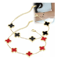 thumbnail image 1 of 2pz Buena Suerte Pulsera Joyeria De Trébol De Cuatro Xtellar negro, 1 of 3