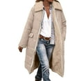 thumbnail image 6 of Aboser Womens Winter Long Puffer Jackets with Hood Shearling Sherpa Lined Jacket Coat Windproof Quilted Coats Thermal Zip Up Overcoats Lapel Long Sleeve Outerwear with Pockets, 6 of 9