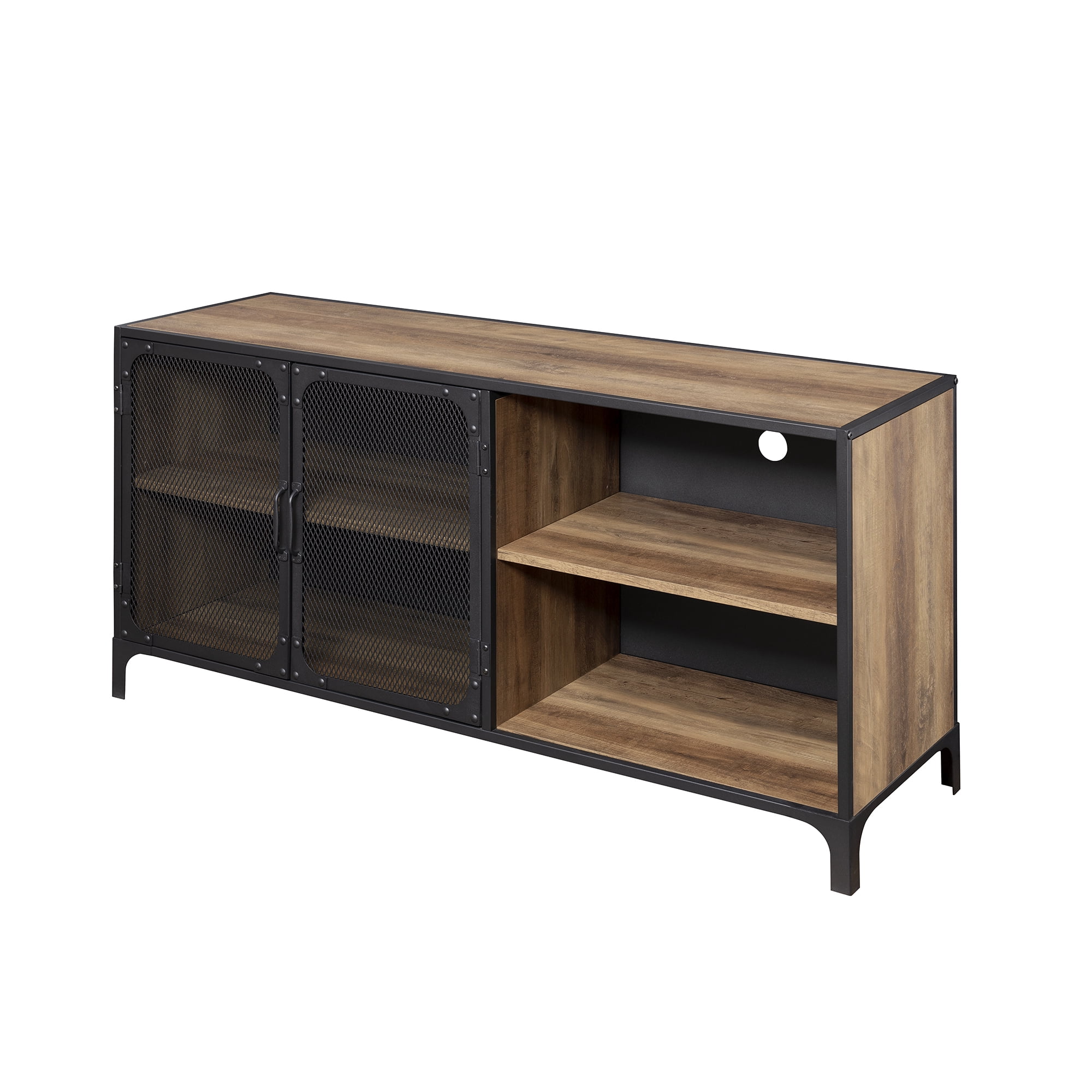 Manor Park Industrial TV Stand for TVs up to 58", Reclaimed Barnwood