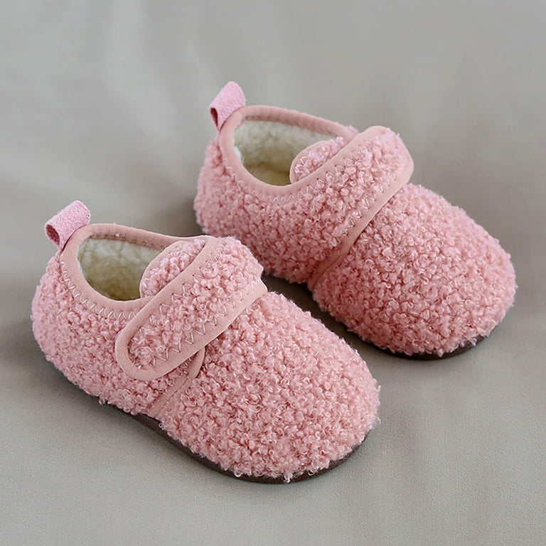 MKHSQHDG Boy Slippers Size Winter Solid Versatile Plush Home