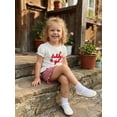 thumbnail image 5 of BemeyourBBs Toddler Baby Girl Summer Clothes Daddy's Girl Outfits Puff Short Sleeve Strawberry Embroidery T Shirt Tops and Ruffle Plaid Shorts Set Toddler Girls Spring Summer Outfit, 5 of 9