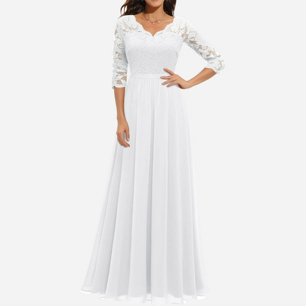 chinese dress ladies Zapaka Women Black White Long Mother of The Bride Dress Mermaid Lace Top Long Sleeves Satin Wedding Guest Dress, Black+White / US22W main image 0