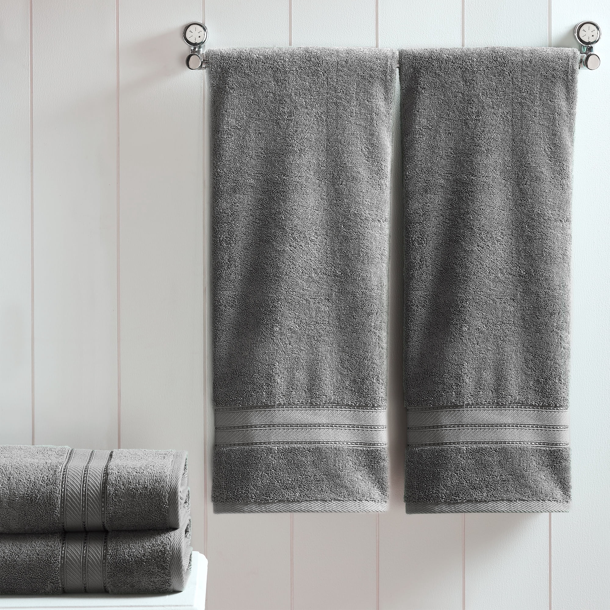 Modern Threads Spunloft Cotton Bath Towels, Charcoal (4 Count)