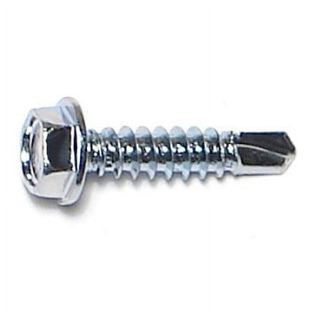 

#8-18 x 3/4 Zinc Plated Steel Hex Washer Head Self-Drilling Screws