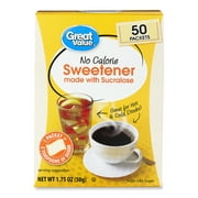 Great Value No Calorie Sweetener, 1.75 oz, 50 Count