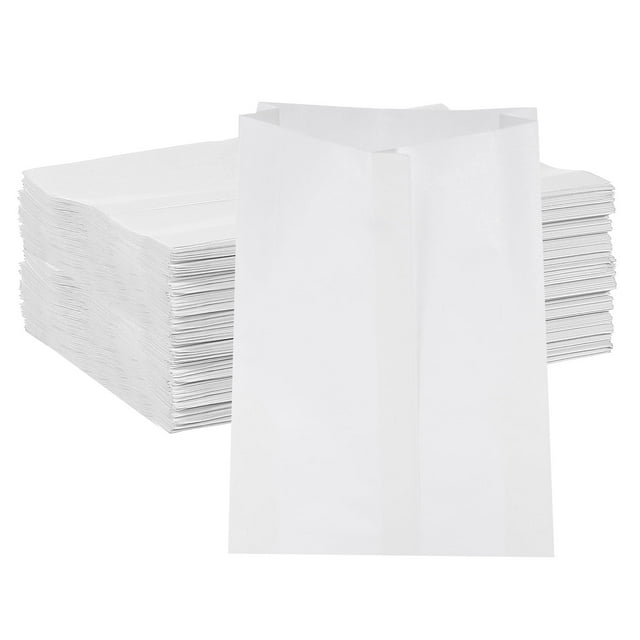 Uxcell 200Pcs Bolsas de Papel Kraft para Sándwich, 5.5 x 3.9 Pulgadas Bolsas de Papel a Prueba de Grasa para Galletas, Blancas