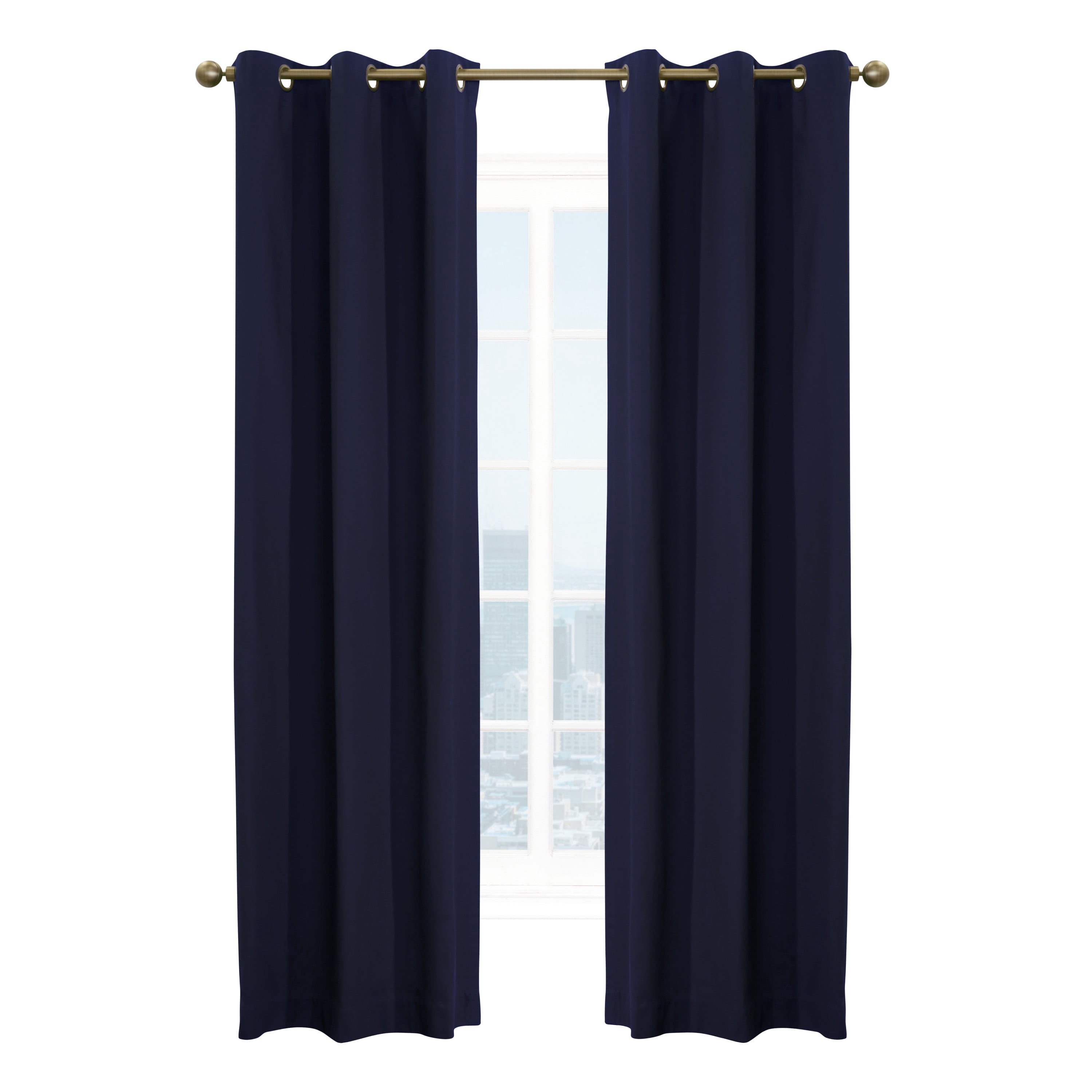 Winmate Insulated Grommet Wide Curtain Panel - Pair each 80" x 84" in Navy