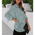 thumbnail image 2 of Camisa de manga larga a la moda para mujer, blusa de manga larga con solapa, camisa de manga larga con solapa, blusas de manga larga con botones, elegantes y modernas, 2 of 6