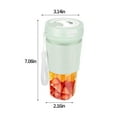 thumbnail image 2 of PureCasa Electric Handheld Juicers for Home Travel Sports, Smart Portable Blenders for Fruits & Shakes, 380ml 50W Mini Juicer Bottle 900mAh Blender Cup USB Rechargeable, 8.7"x4"x4", 1PC, Green, 2 of 8