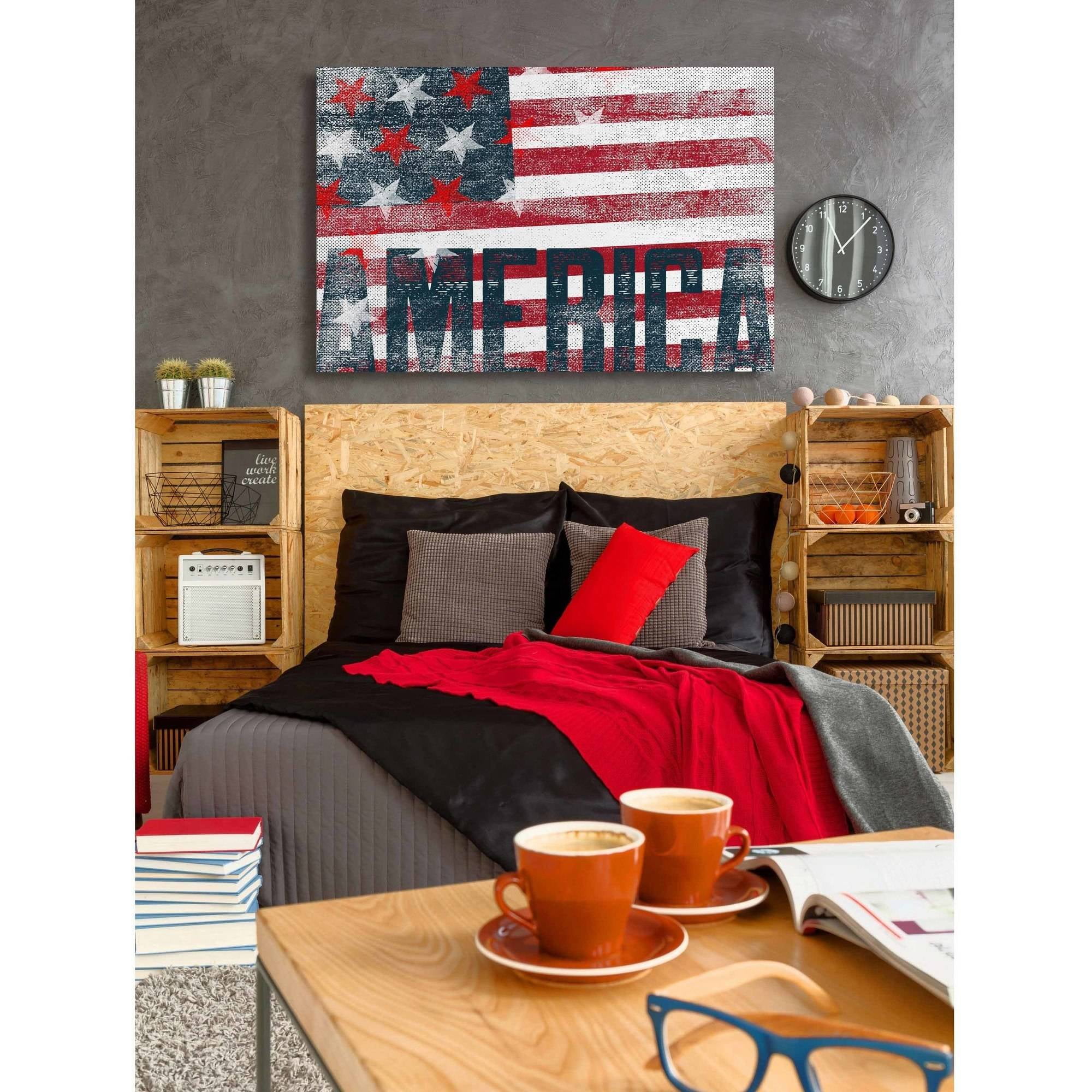 Marmont Hill "Stars Stripes" by Rick Martin Painting Print on Wrapped Canvas