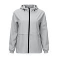 thumbnail image 2 of ShomPort Rain Jacket for Women Packable Zipper Drawstring Hooded Trendy Loose Waterproof Jackets, 2 of 7