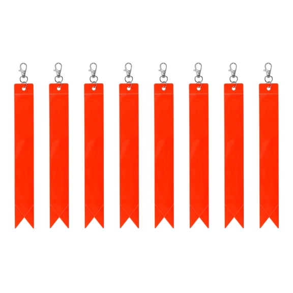 Uxcell Safety Reflector 8", Reflector Tag Pendant Reflective Safety Keychain Gear with Clip, Orange Red 8 Pcs