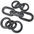 thumbnail image 6 of 9", 9", 13"W Black Marble 3 Link Chain Sculpture with Various Shapes and Sizes, by DecMode (3 Count), 6 of 7