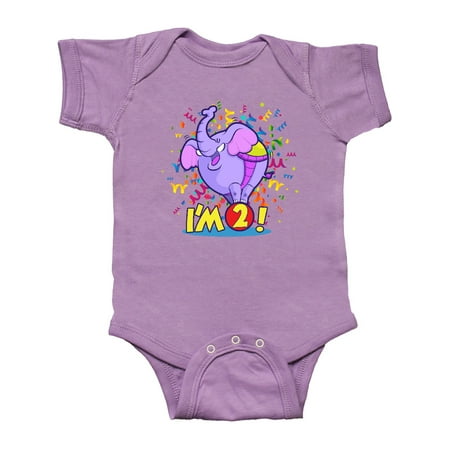 

Inktastic I m Two Elephant Gift Baby Boy or Baby Girl Bodysuit