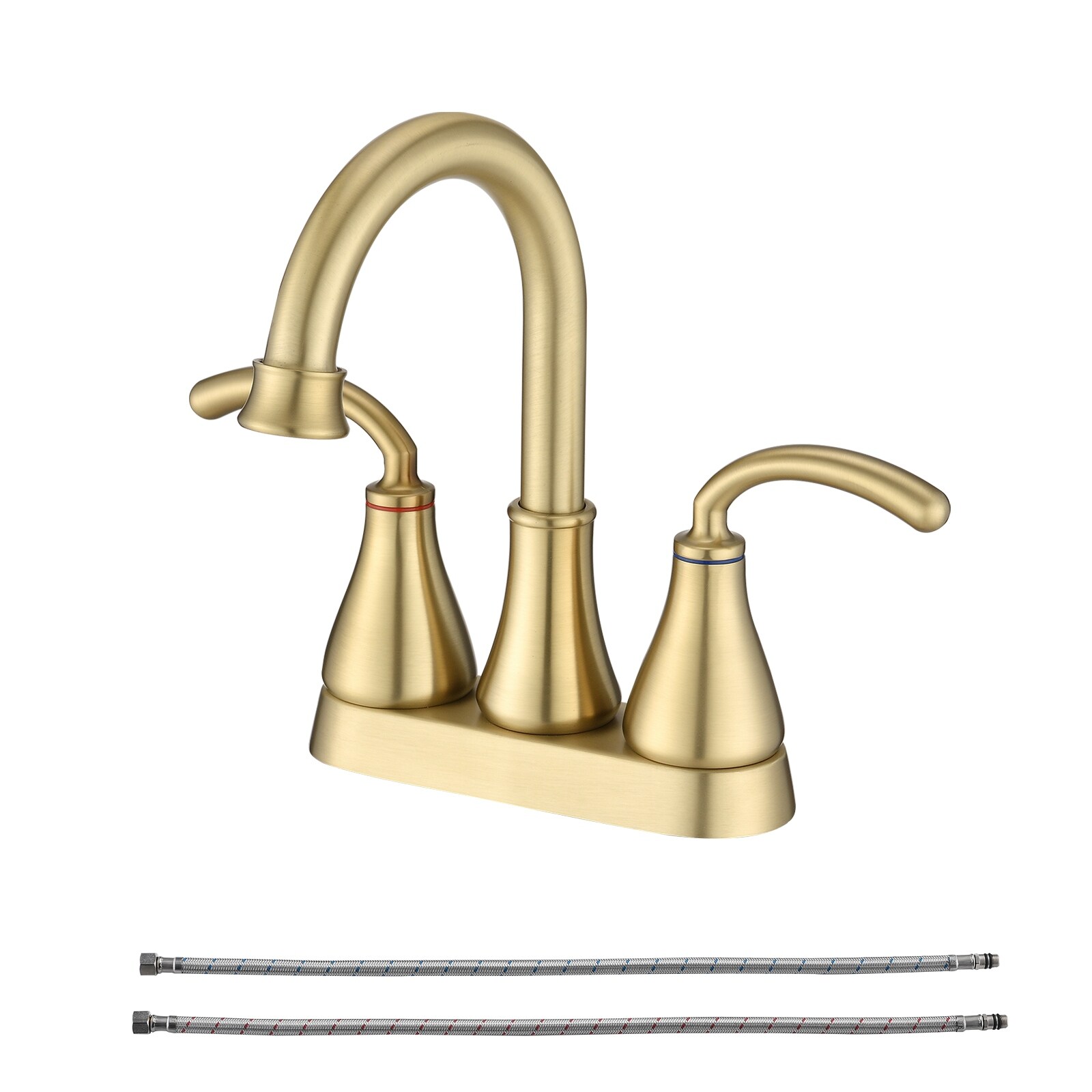 Proox 2 Holes Centerest Bathroom Faucet Swivel Spout w/ Drain Assembly