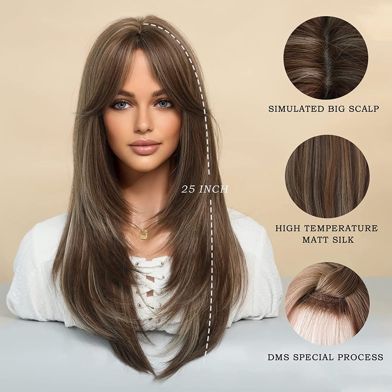 WIGS Long 613 Blonde Wig with Bangs Straight Wigs for Women  display picture 2