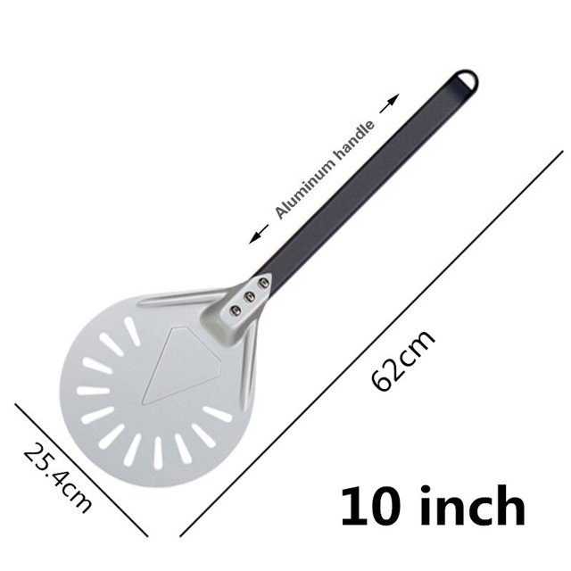 Paleta para pelar Pizza pequeña, herramienta redonda corta para Pizza, mango de madera antideslizante, pala para Pizza perforada de 7, 8 y 9 pulgadas, de aluminio Tan Jianjun unisex