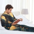 thumbnail image 6 of Fotbe Sunset Ocean Whale Pattern Long Sleeve Pajama Set for Men,Sleepwear Set,2-piece Loungewear Set,Soft PJs Comfy Nightwear with Pockets-X-Large, 6 of 7