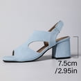 thumbnail image 5 of Womens Ladies Low Mid Wedge Heel Peep Toe Ankle Strap Smart Casual Evening Sandals Sky Blue 7, 5 of 7