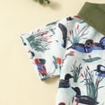 thumbnail image 6 of Elippeo Baby Boys Summer Outfits 6 12 18 24 Months 3 4 Years Duck Print Button Short Sleeves T-Shirt and Elastic Shorts Set for 2 Piece Clothes Set, 6 of 6