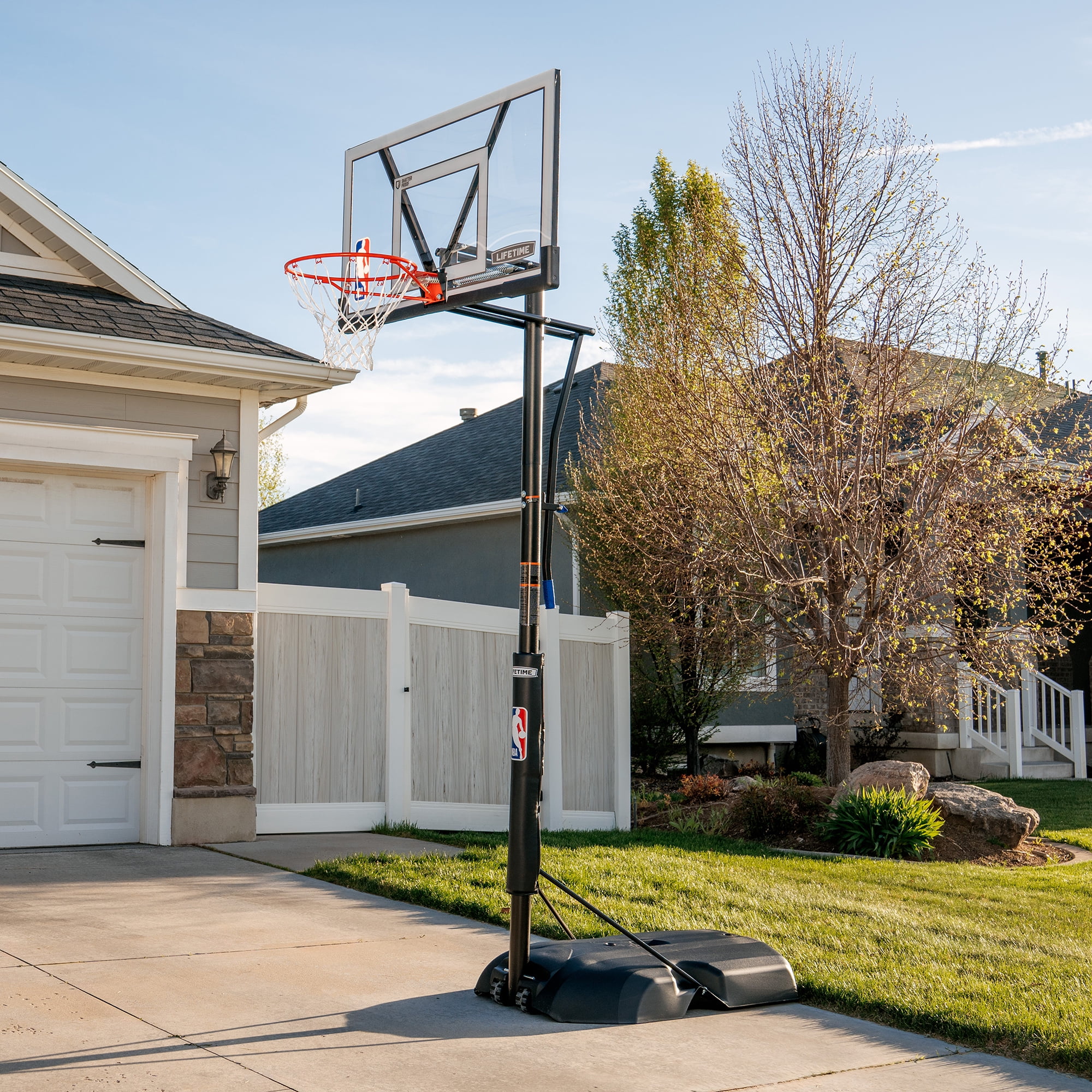 Lifetime NBA Branded 8ft-10ft Adjustable Height 54" Portable Basketball Hoop (92137)