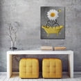 thumbnail image 5 of Bathroom Wall Art Daisy Canvas Pictures Modern Flower Bathtub Artwork Rustic Wood Board Background Contemporary Wall Art Decor Bedroom Living Room Office Home Framed Ready to Hang Yellow 12" x 16", 5 of 5