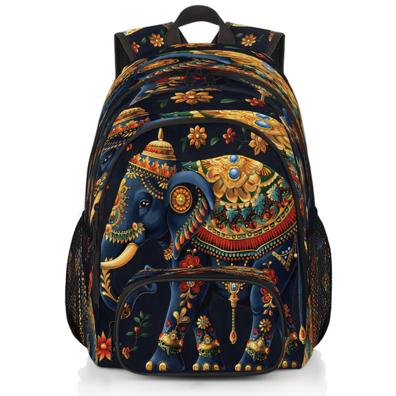 Herdesigns Elephant Bohemian Floral Laptop Backpack for Women Men, 18.3 Inch Large Computer Backpacks Fashion Teacher Nurse Bag Casual Daypack for Work Travel