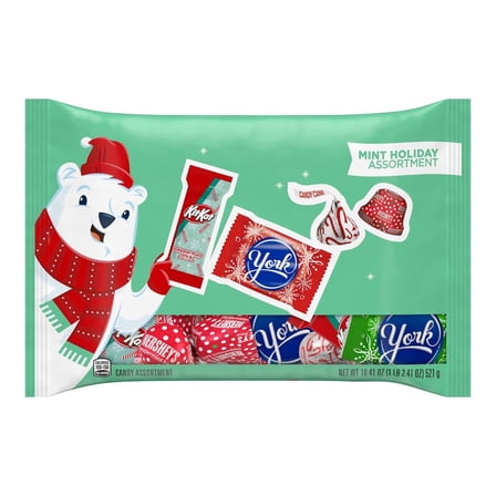 Hershey's, Kit Kat and York Assorted Mint Flavored Christmas Candy, Variety Bag 18.41 oz